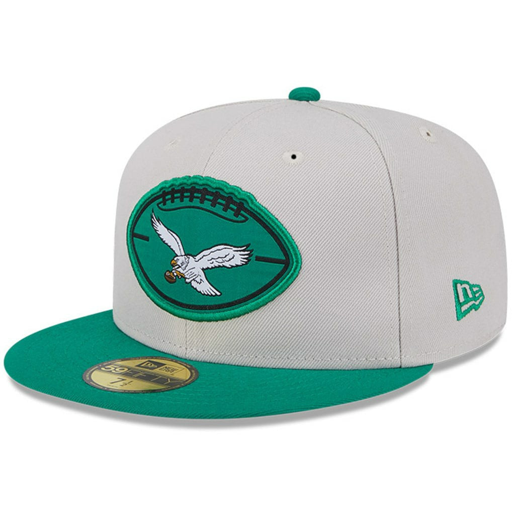Philadelphia Eagles New Era 2024 Sideline Historic 59FIFTY Fitted Hat - Stone/Kelly Green - NFL