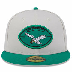 Philadelphia Eagles New Era 2024 Sideline Historic 59FIFTY Fitted Hat - Stone/Kelly Green - NFL