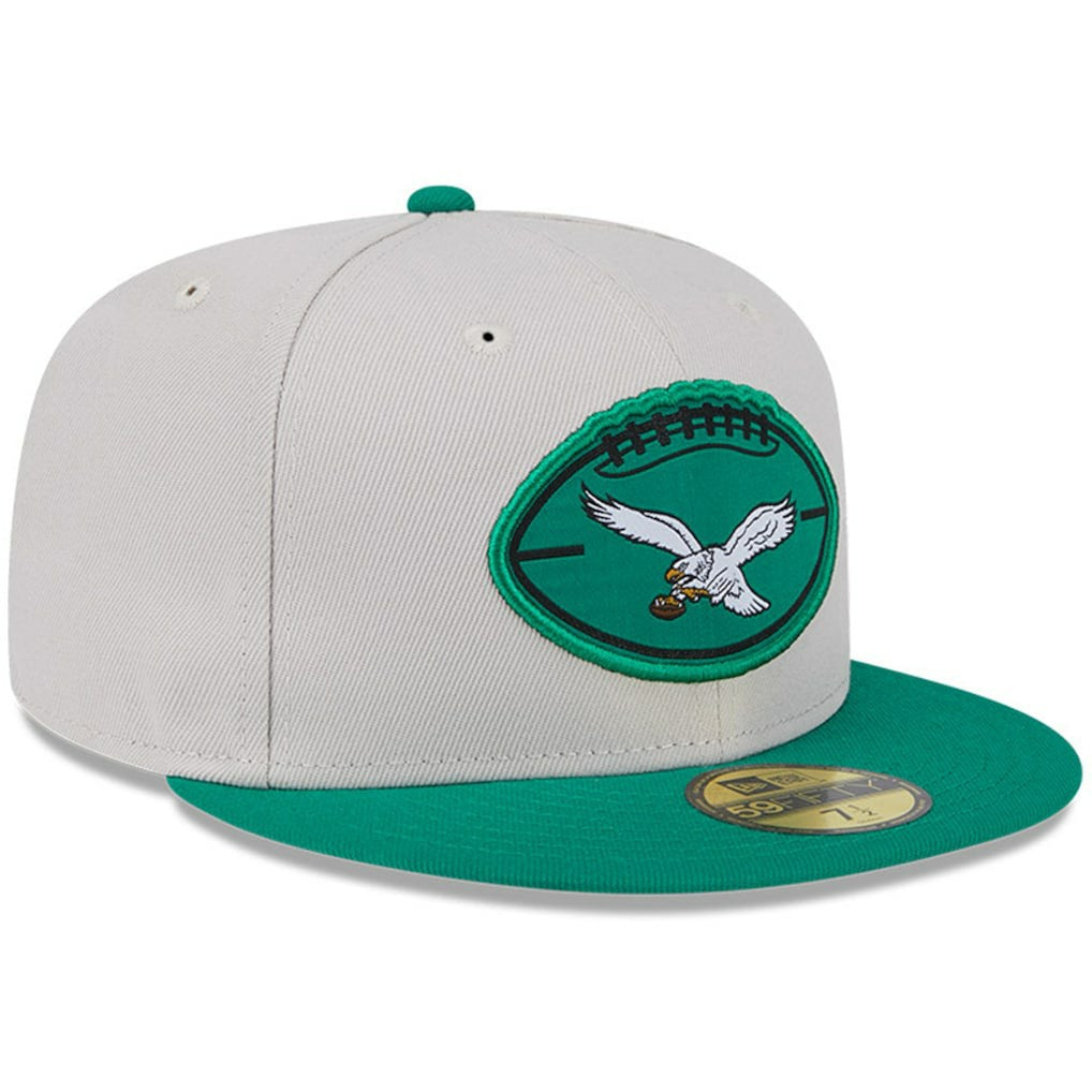 Philadelphia Eagles New Era 2024 Sideline Historic 59FIFTY Fitted Hat - Stone/Kelly Green - NFL