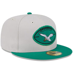 Philadelphia Eagles New Era 2024 Sideline Historic 59FIFTY Fitted Hat - Stone/Kelly Green - NFL