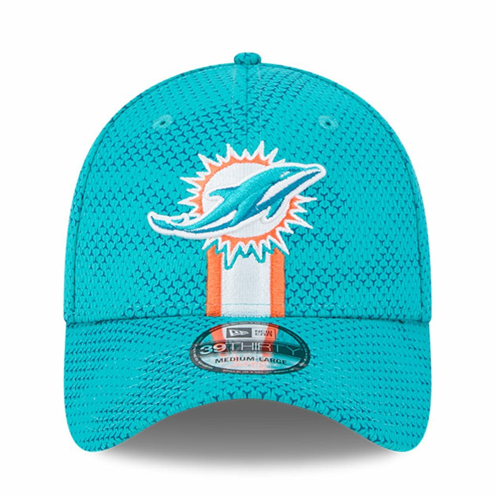 Miami Dolphins New Era 2024 Sideline 39THIRTY Flex Hat - Aqua - NFL