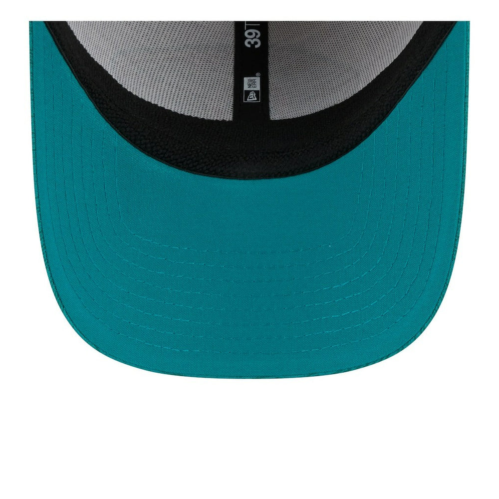 Miami Dolphins New Era 2024 Sideline Historic 39THIRTY Flex Hat - Stone/Aqua - NFL
