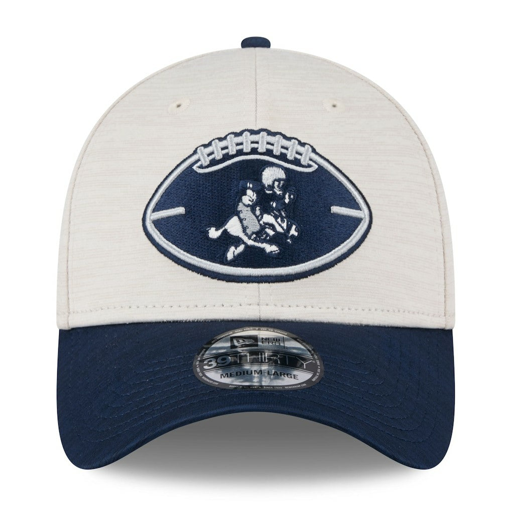 Dallas Cowboys New Era 2024 Sideline Historic 39THIRTY Flex Hat - Stone/Navy - NFL