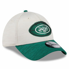 New York Jets New Era 2024 Sideline Historic 39THIRTY Flex Hat - Stone/Green - NFL