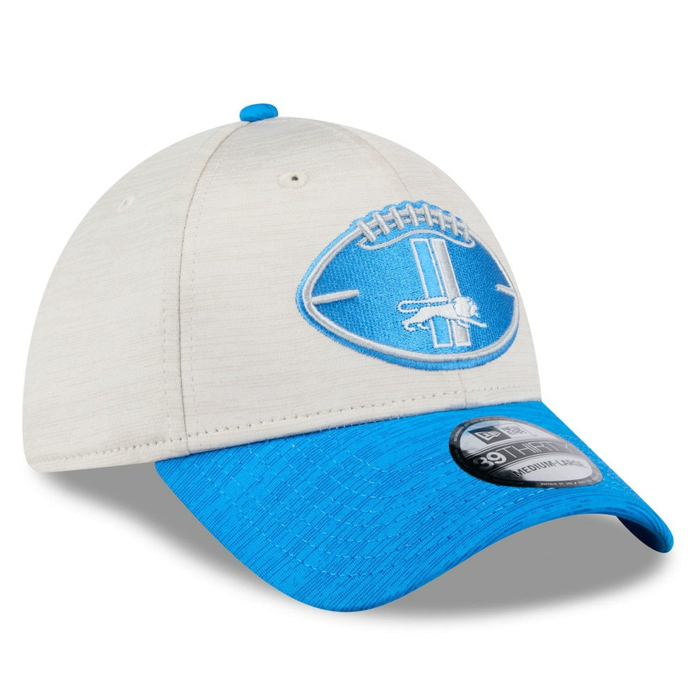 Detroit Lions New Era 2024 Sideline Historic 39THIRTY Flex Hat - Stone/Blue - NFL