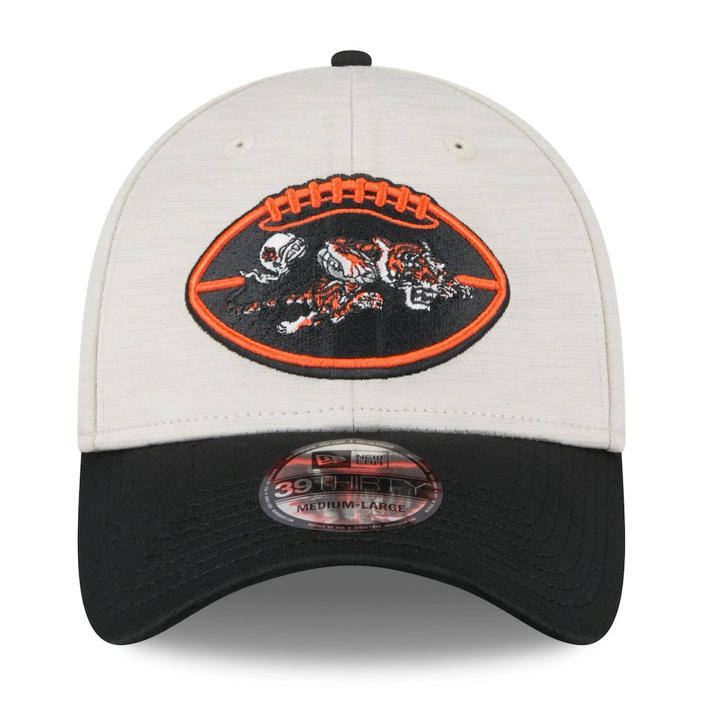 Cincinnati Bengals New Era 2024 Sideline Historic 39THIRTY Flex Hat - Stone/Black - NFL