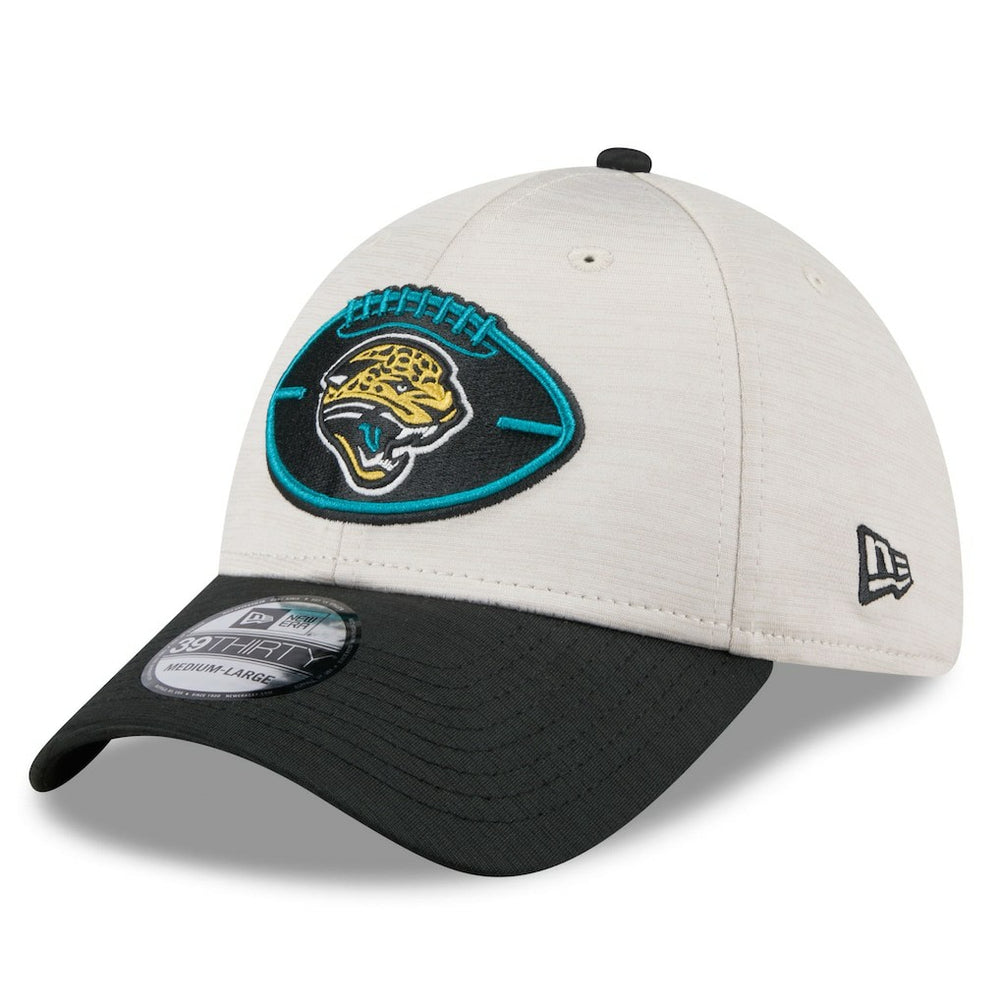 Jacksonville Jaguars New Era 2024 Sideline Historic 39THIRTY Flex Hat - Stone/Teal - NFL