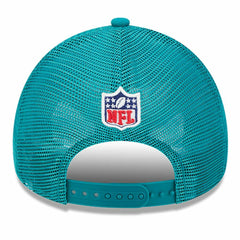 Miami Dolphins New Era 2024 Sideline Historic 9FORTY A-Frame Trucker Adjustable Hat - Stone/Aqua - NFL