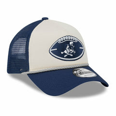 Dallas Cowboys New Era 2024 Sideline Historic 9FORTY A-Frame Trucker Adjustable Hat - Stone/Navy - NFL