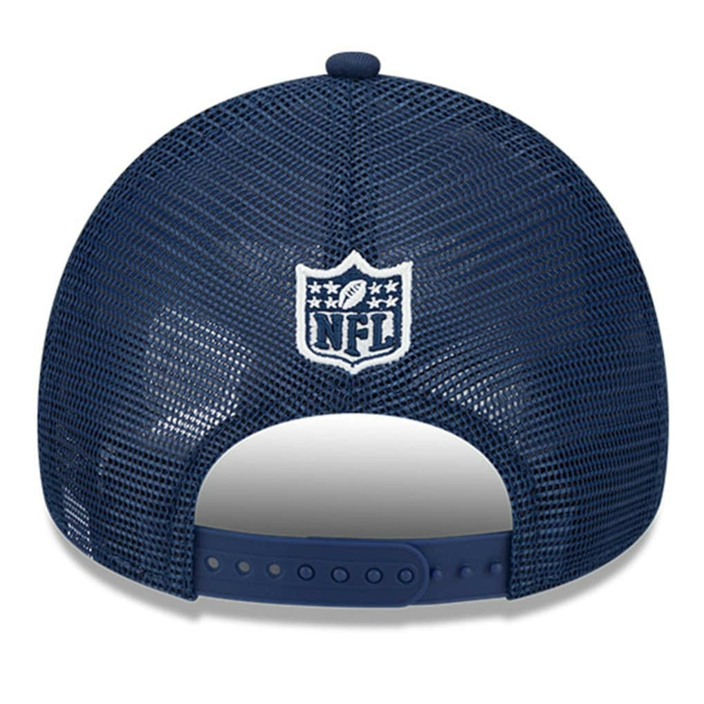 Dallas Cowboys New Era 2024 Sideline Historic 9FORTY A-Frame Trucker Adjustable Hat - Stone/Navy - NFL