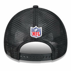 Jacksonville Jaguars New Era 2024 Sideline Historic 9FORTY A-Frame Trucker Adjustable Hat - Stone/Black - NFL