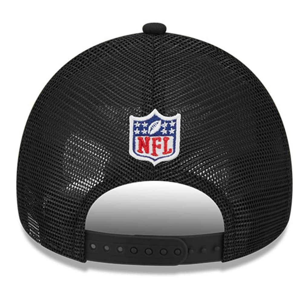 Philadelphia Eagles New Era 2024 Sideline Historic 9FORTY A-Frame Trucker Adjustable Hat - Stone/Black - NFL