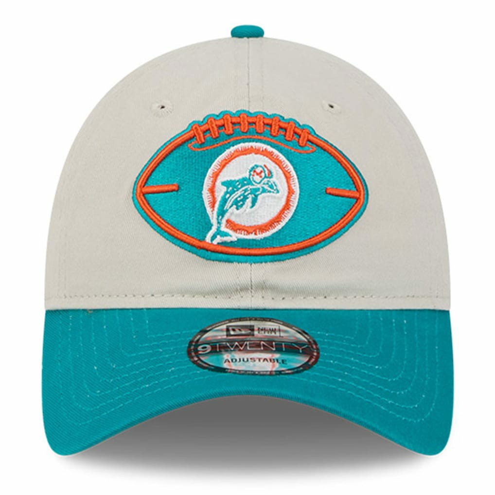 Miami Dolphins New Era 2024 Sideline Historic 9TWENTY Adjustable Hat - Stone/Aqua - NFL