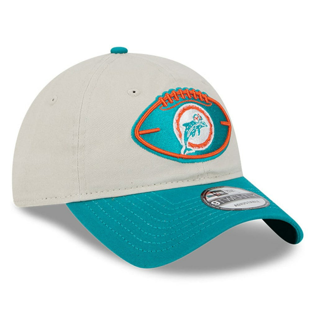 Miami Dolphins New Era 2024 Sideline Historic 9TWENTY Adjustable Hat - Stone/Aqua - NFL