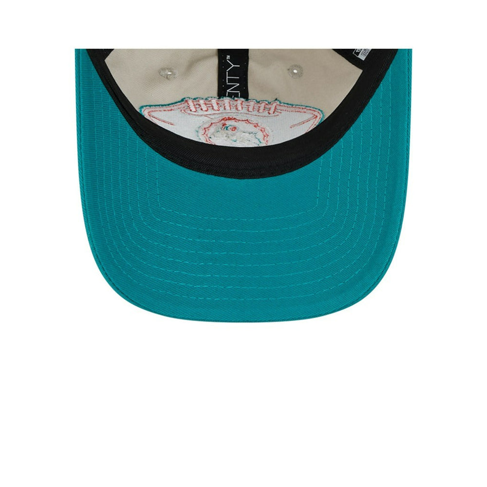 Miami Dolphins New Era 2024 Sideline Historic 9TWENTY Adjustable Hat - Stone/Aqua - NFL