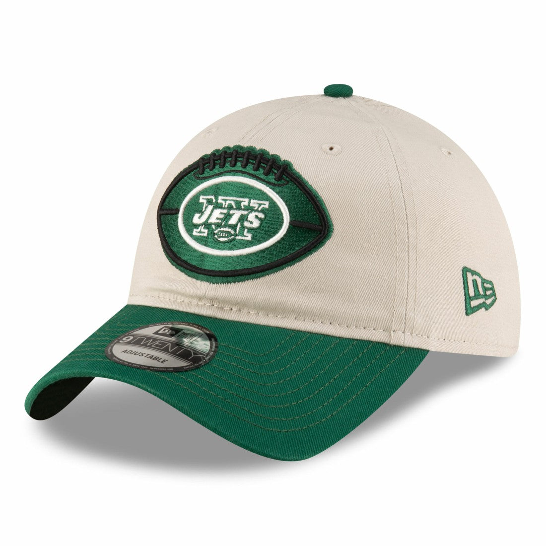 New York Jets New Era 2024 Sideline Historic 9TWENTY Adjustable Hat - Stone/Green - NFL