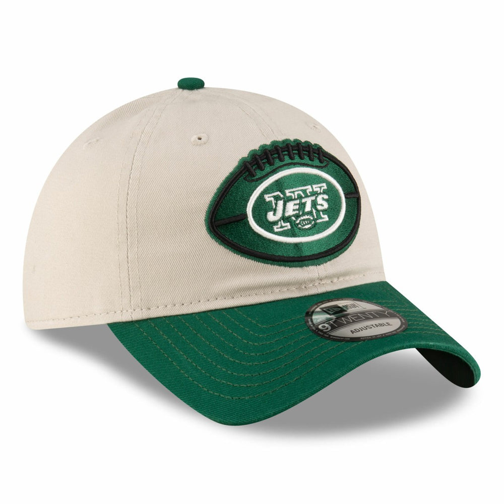 New York Jets New Era 2024 Sideline Historic 9TWENTY Adjustable Hat - Stone/Green - NFL