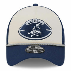 Dallas Cowboys New Era Youth 2024 Sideline Historic 9FORTY A-Frame Trucker Adjustable Hat - Stone/Navy - NFL