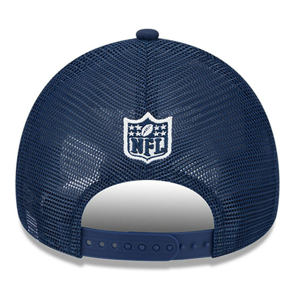 Dallas Cowboys New Era Youth 2024 Sideline Historic 9FORTY A-Frame Trucker Adjustable Hat - Stone/Navy - NFL