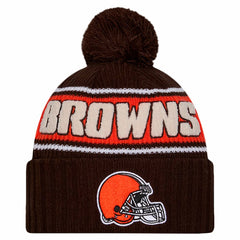 Cleveland Browns New Era 2024 Sideline Cuffed Knit Hat with Pom - Brown - NFL