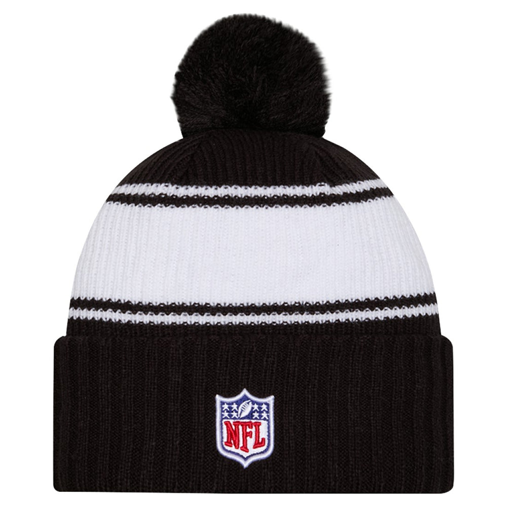 New York Jets New Era 2024 Sideline Cuffed Knit Hat with Pom - Black - NFL