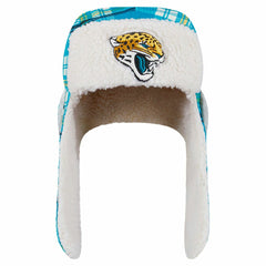 Jacksonville Jaguars New Era Sideline Plaid Sherpa Trapper Hat - Teal - NFL