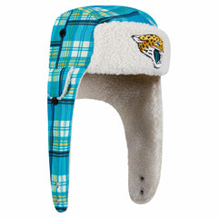 Jacksonville Jaguars New Era Sideline Plaid Sherpa Trapper Hat - Teal - NFL