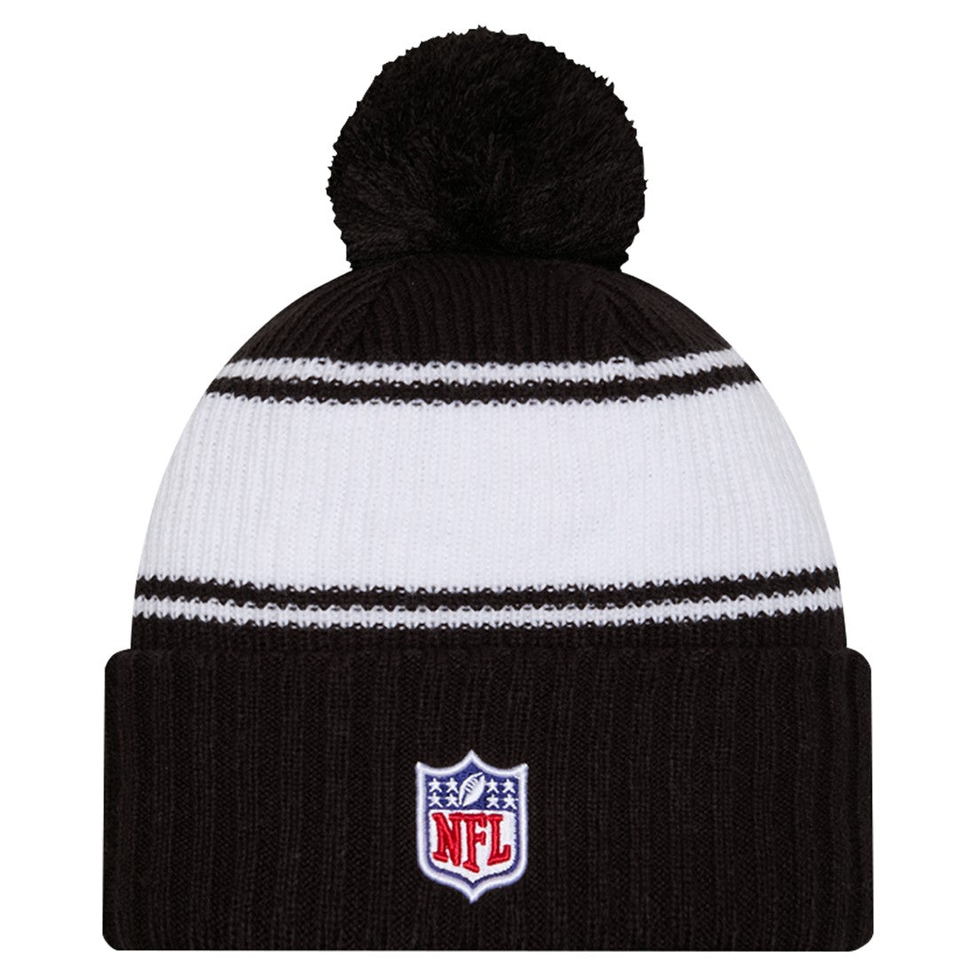 New York Jets New Era Youth 2024/25 Sideline Cuffed Knit Hat with Pom - Black - NFL