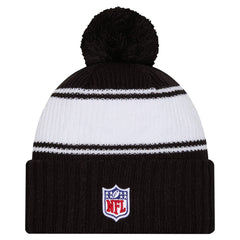New York Jets New Era Youth 2024/25 Sideline Cuffed Knit Hat with Pom - Black - NFL