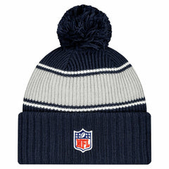 Dallas Cowboys New Era Youth 2024/25 Sideline Cuffed Knit Hat with Pom - Navy - NFL