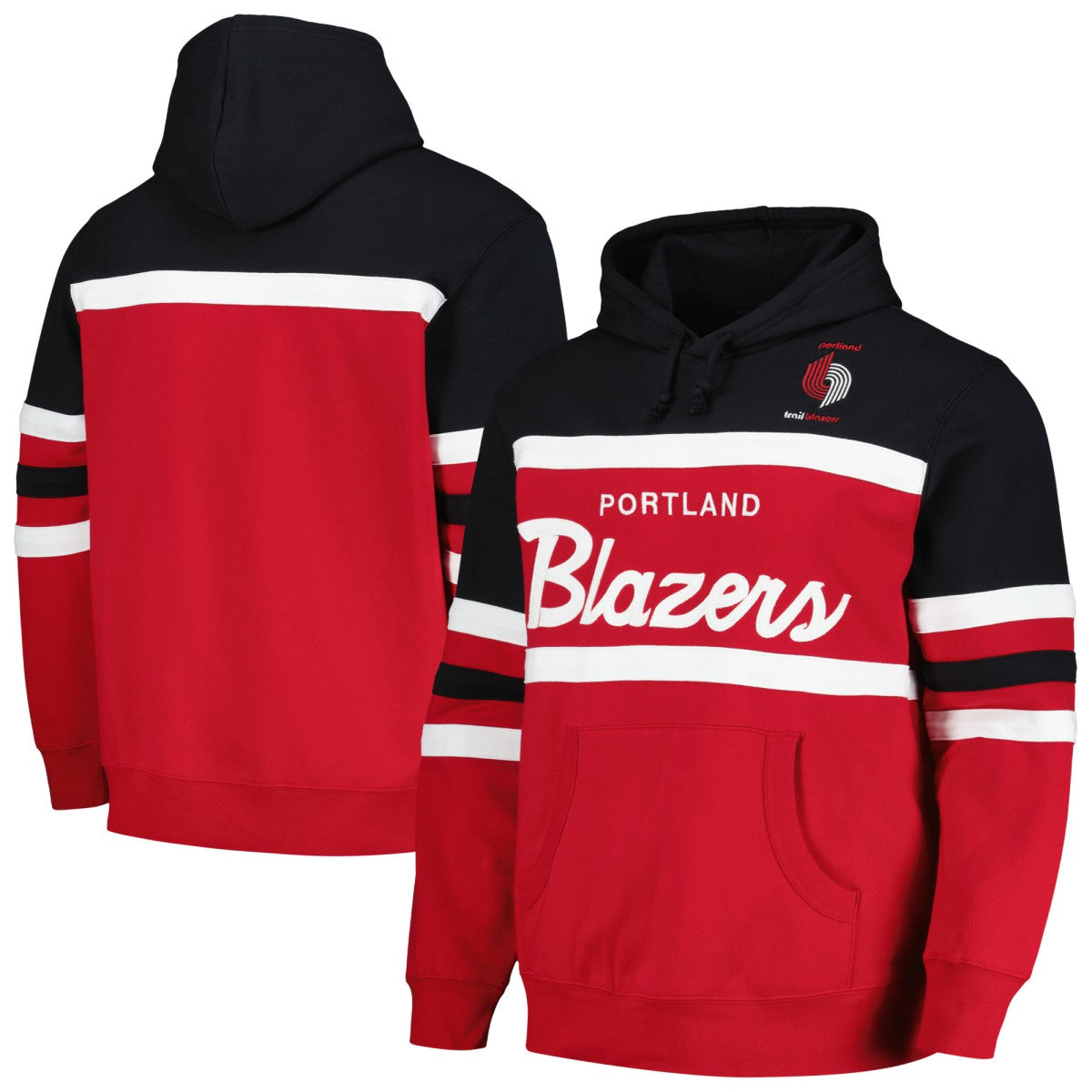 Mitchell & Ness Portland Trail Blazers Head Coach Pullover Hoodie Red/Black