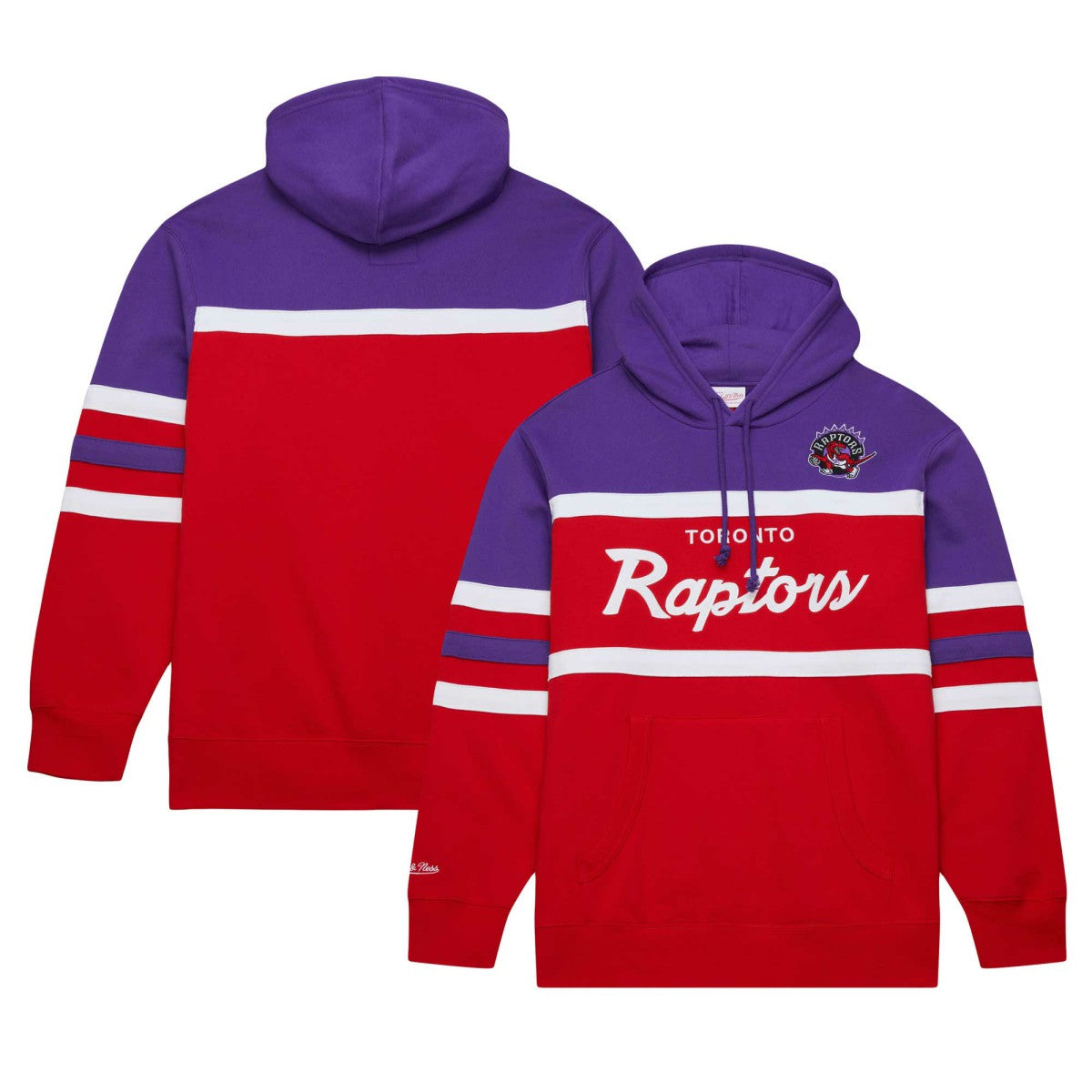 Mitchell & Ness Toronto Raptors Head Coach Pullover Hoodie Red/Purple