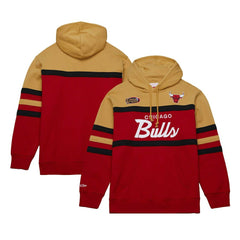 Mitchell & Ness Chicago Bulls Head Coach Pullover Hoodie Red/Gold