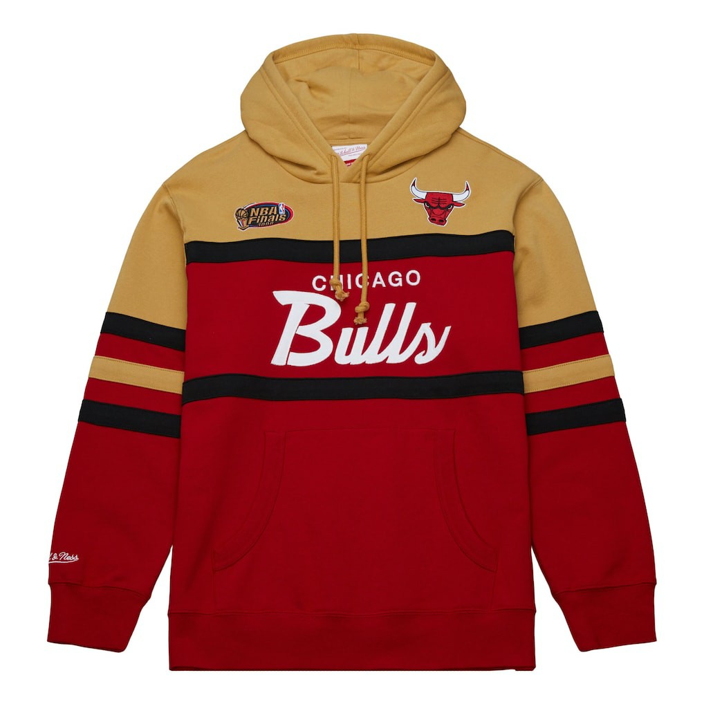 Mitchell & Ness Chicago Bulls Head Coach Pullover Hoodie Red/Gold
