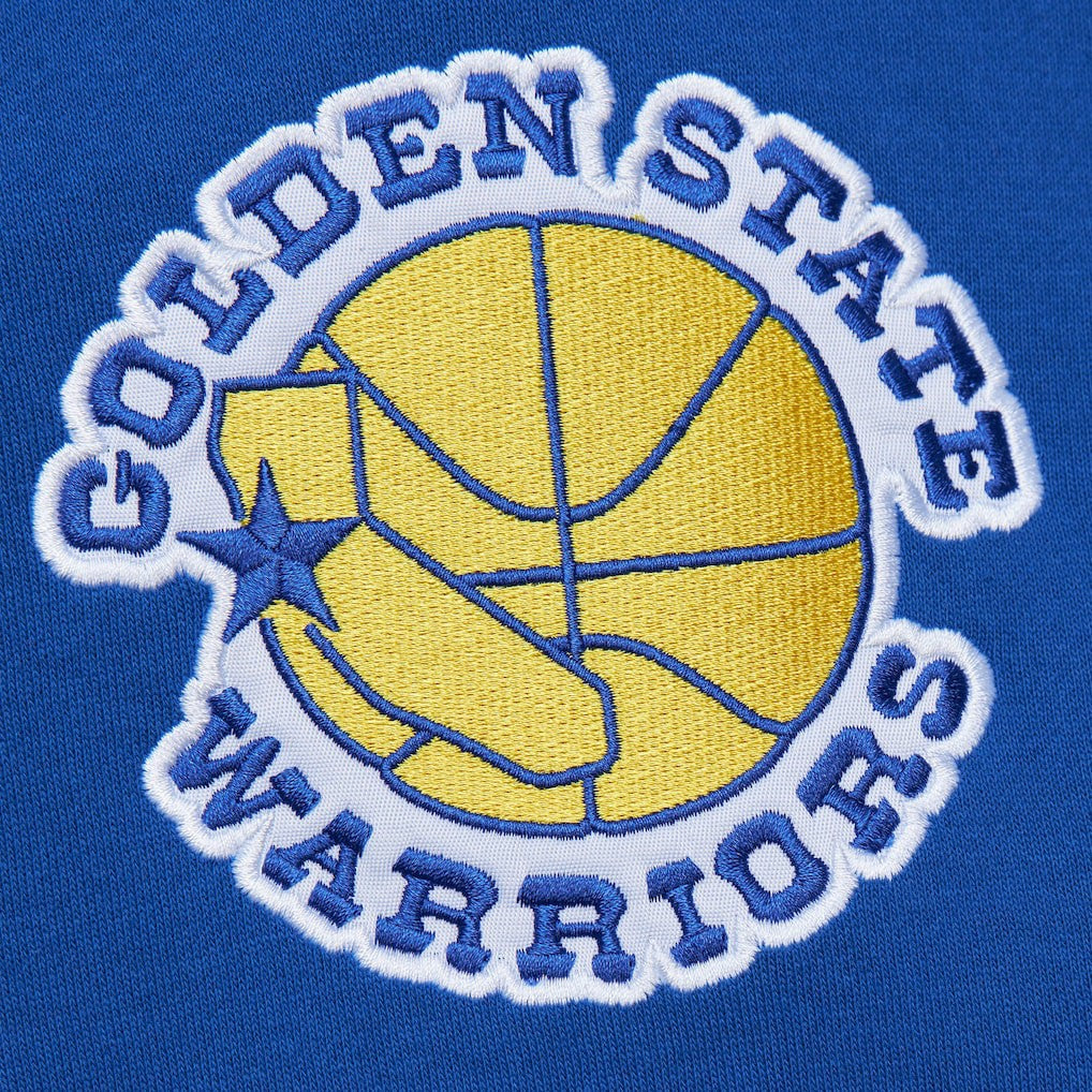 Mitchell & Ness Golden State Warriors Team OG 2.0 Vintage Logo Fleece Pullover Hoodie Royal