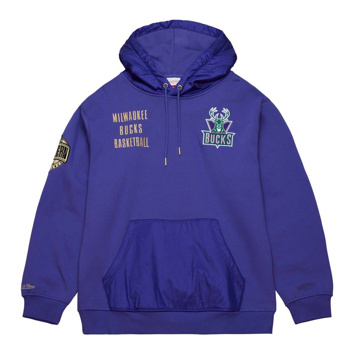 Mitchell & Ness Milwaukee Bucks Team OG 2.0 Vintage Logo Fleece Pullover Hoodie Purple