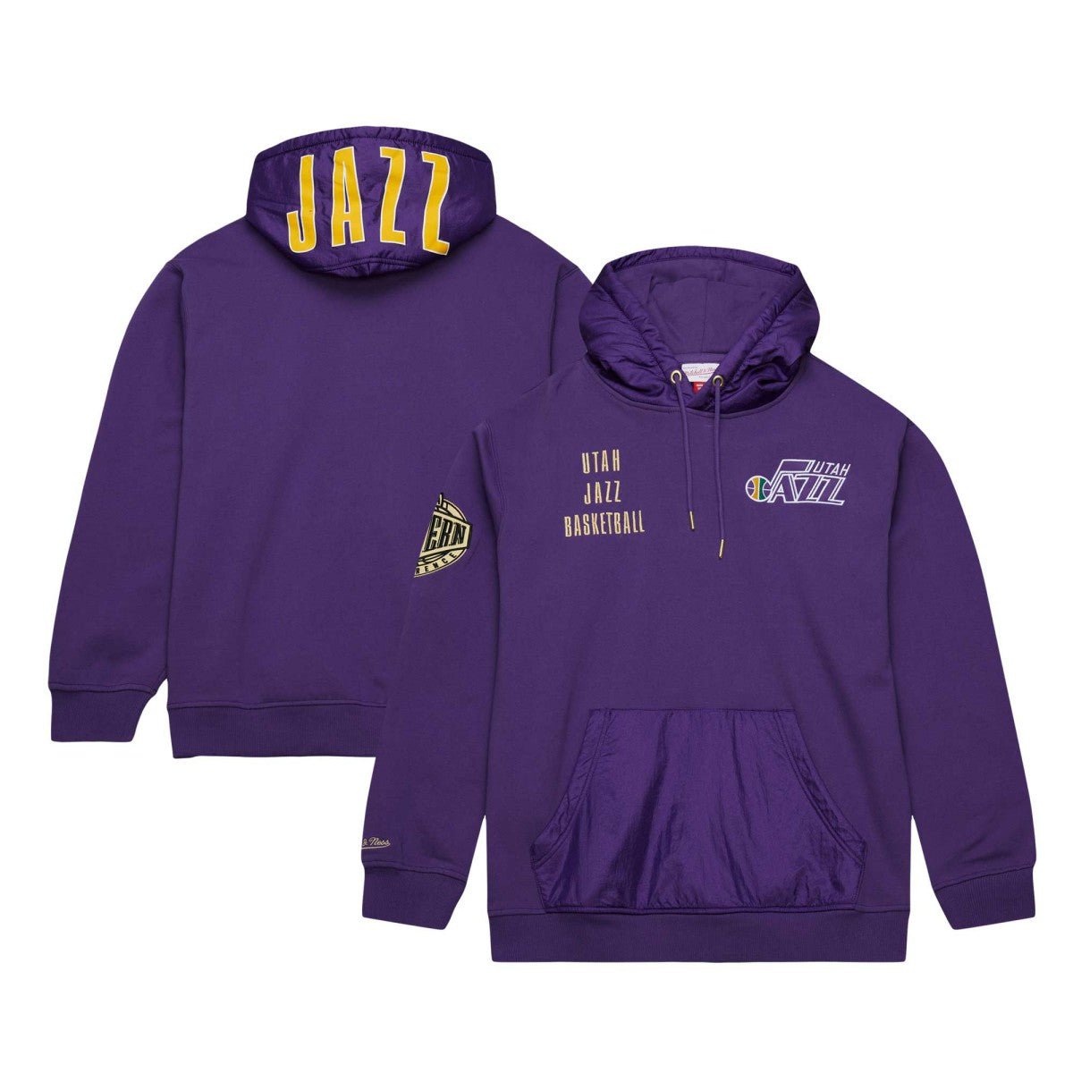 Mitchell & Ness Utah Jazz Team OG 2.0 Vintage Logo Fleece Pullover Hoodie Purple