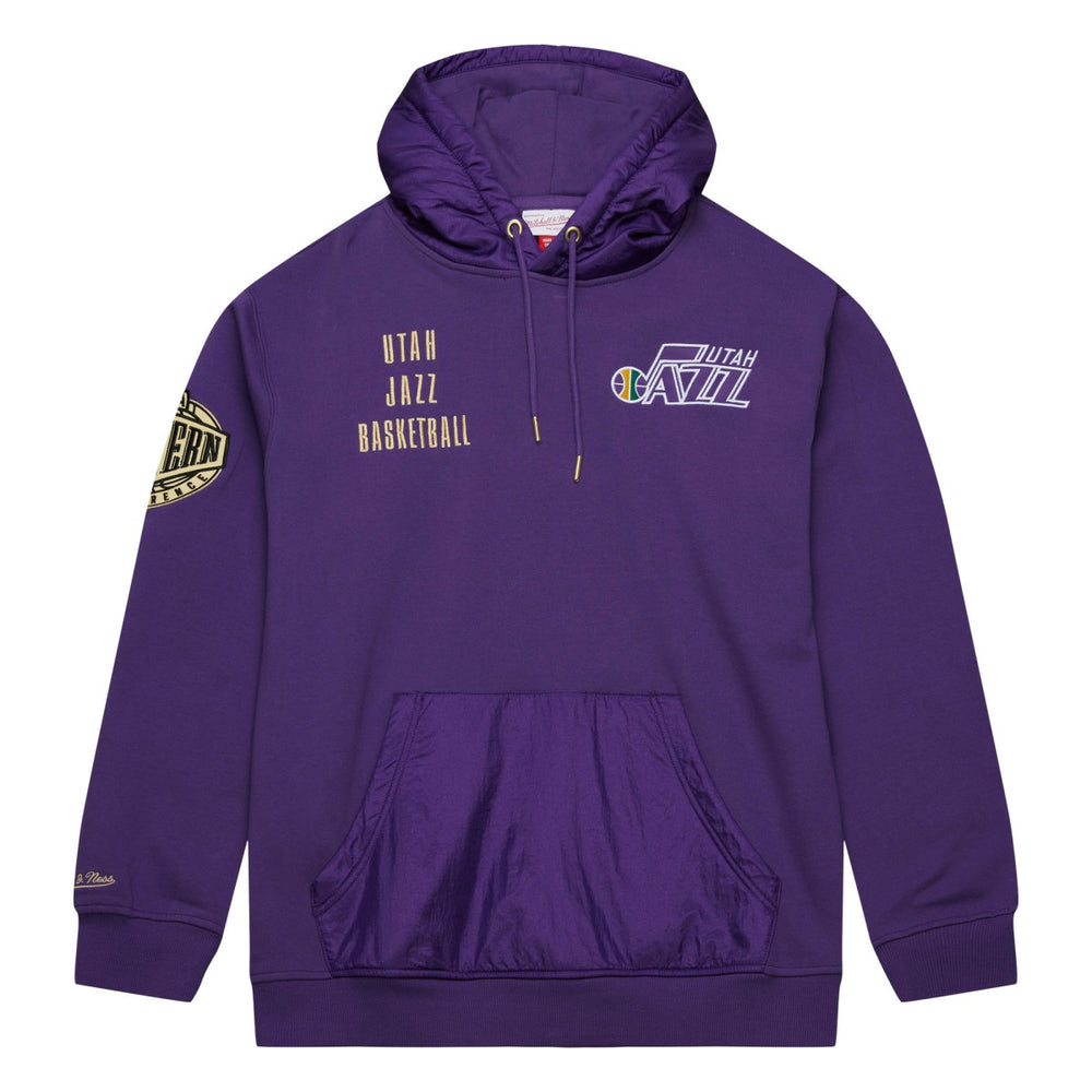 Mitchell & Ness Utah Jazz Team OG 2.0 Vintage Logo Fleece Pullover Hoodie Purple