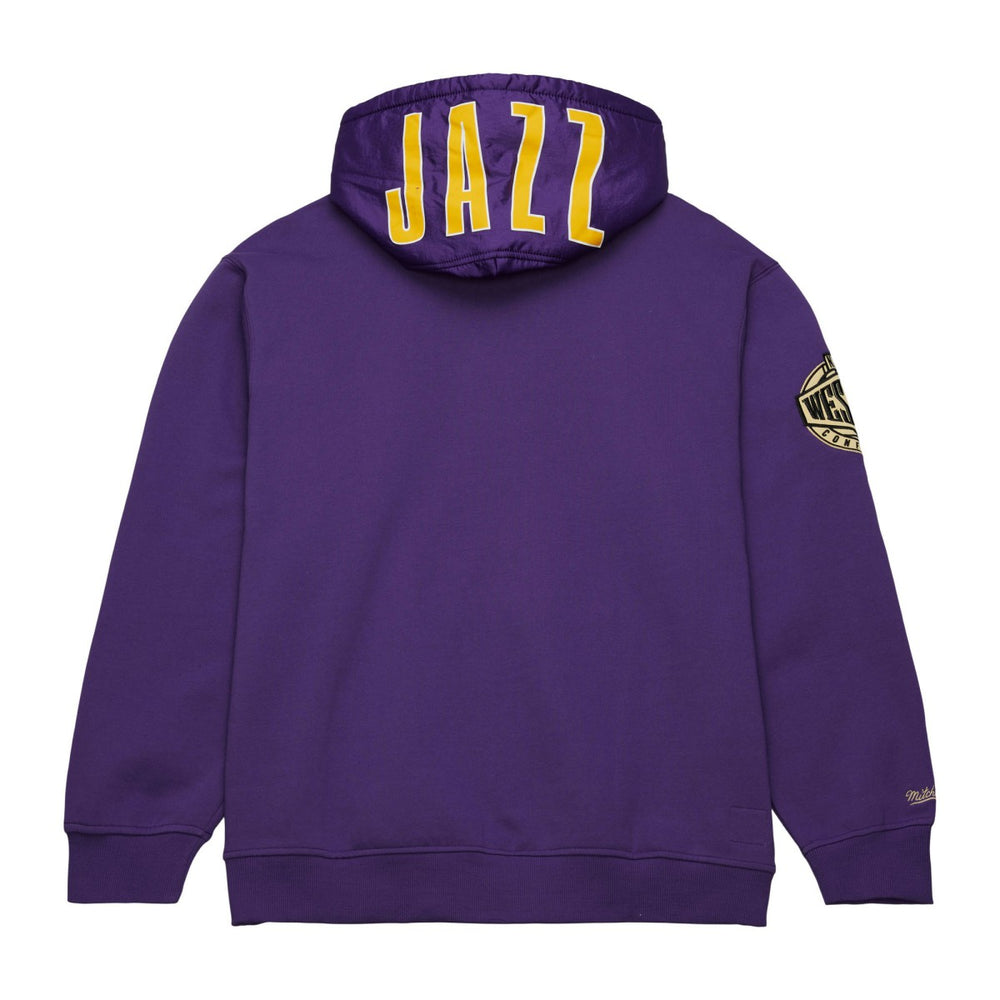 Mitchell & Ness Utah Jazz Team OG 2.0 Vintage Logo Fleece Pullover Hoodie Purple