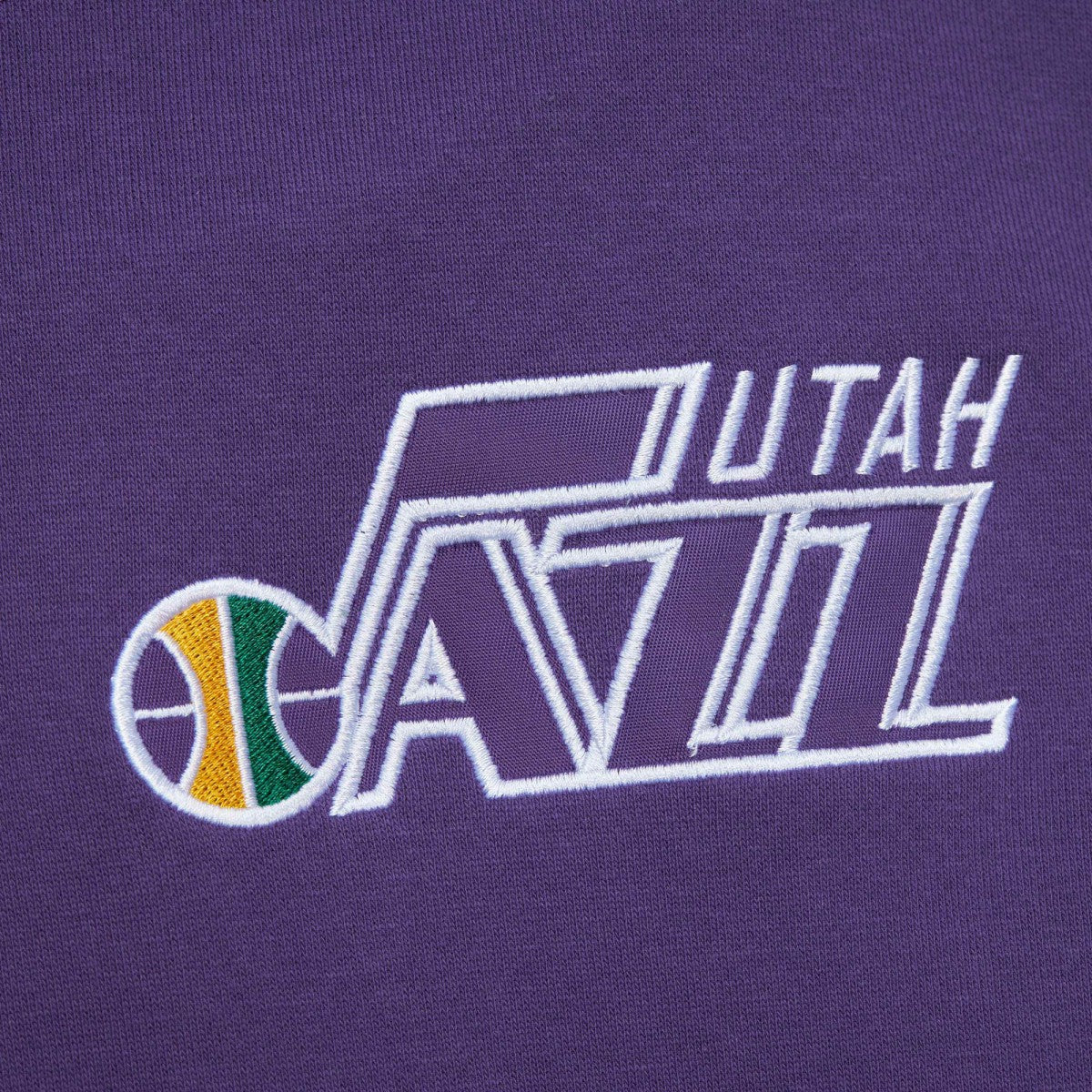 Mitchell & Ness Utah Jazz Team OG 2.0 Vintage Logo Fleece Pullover Hoodie Purple