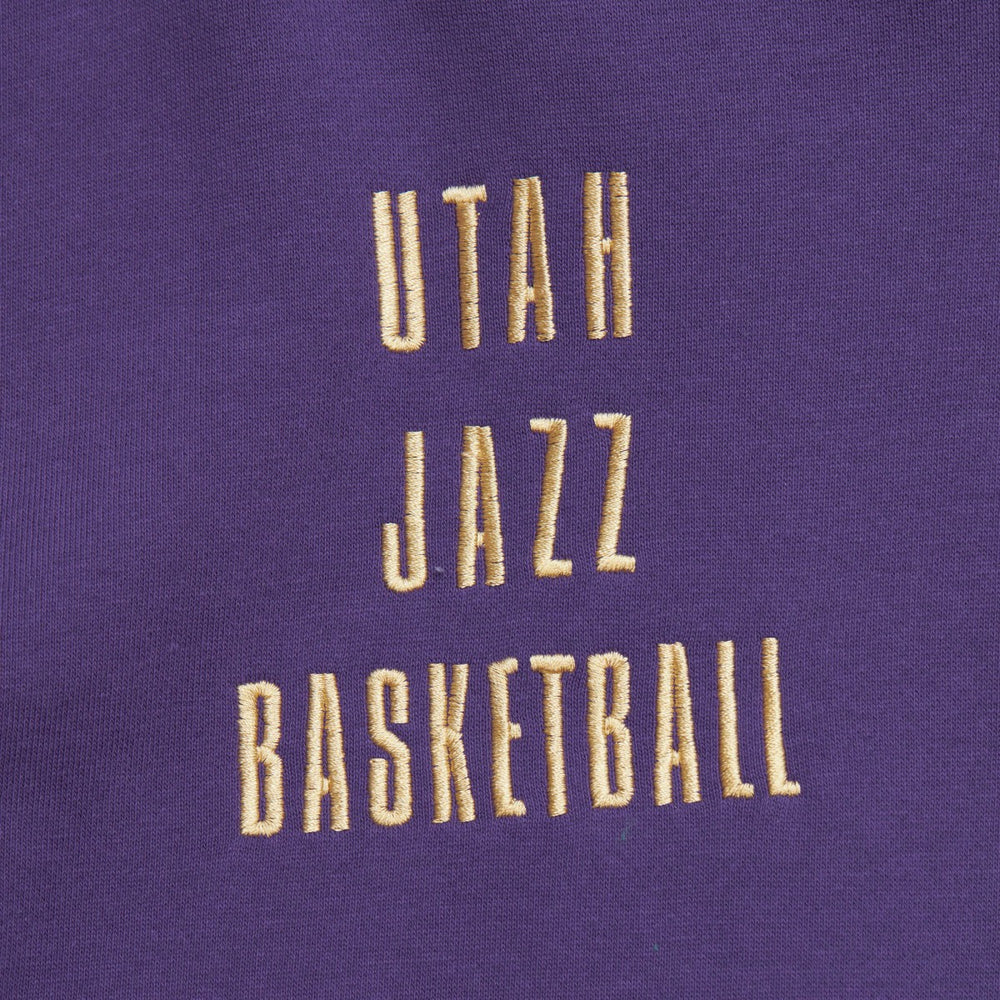 Mitchell & Ness Utah Jazz Team OG 2.0 Vintage Logo Fleece Pullover Hoodie Purple
