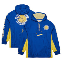 Mitchell & Ness Golden State Warriors Team OG 2.0 Vintage Logo Anorak Windbreaker Quarter-Zip Jacket Royal