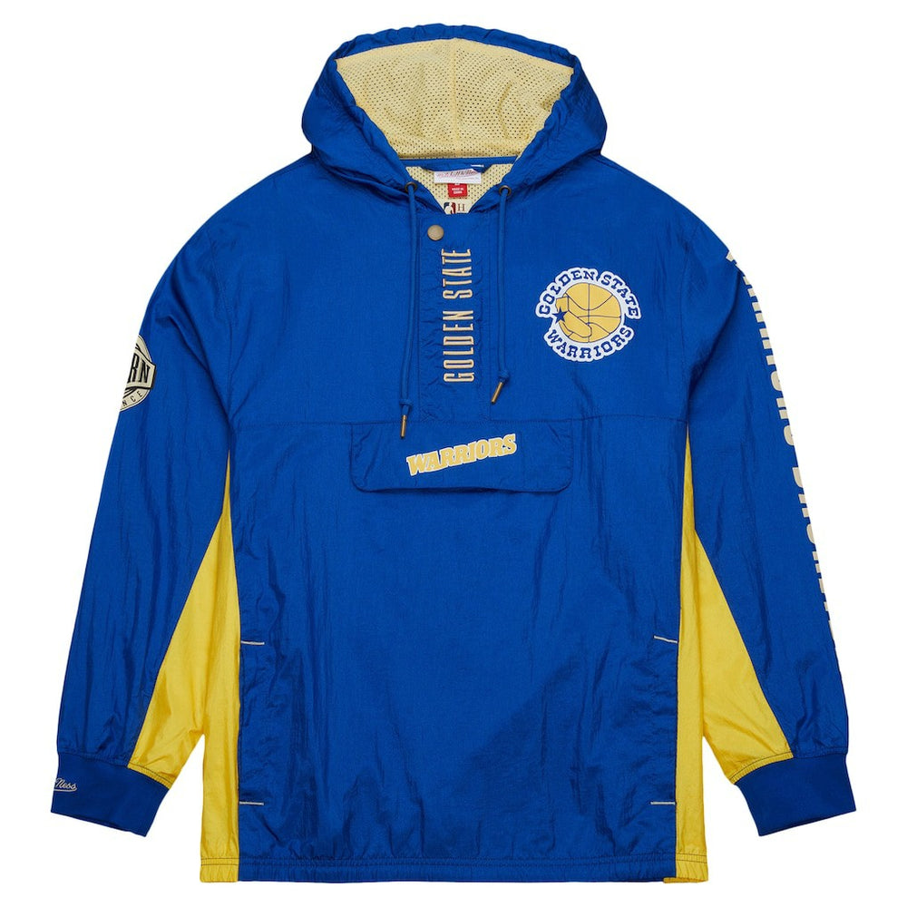 Mitchell & Ness Golden State Warriors Team OG 2.0 Vintage Logo Anorak Windbreaker Quarter-Zip Jacket Royal