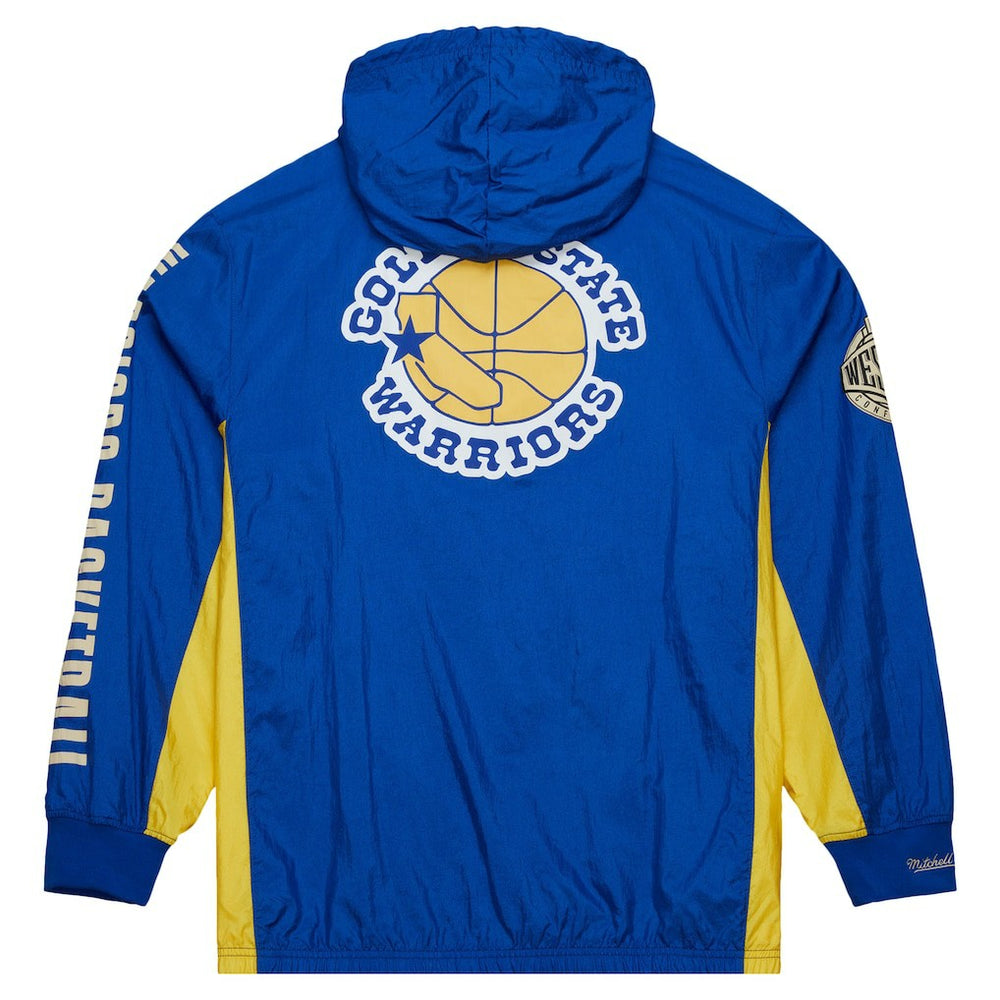 Mitchell & Ness Golden State Warriors Team OG 2.0 Vintage Logo Anorak Windbreaker Quarter-Zip Jacket Royal