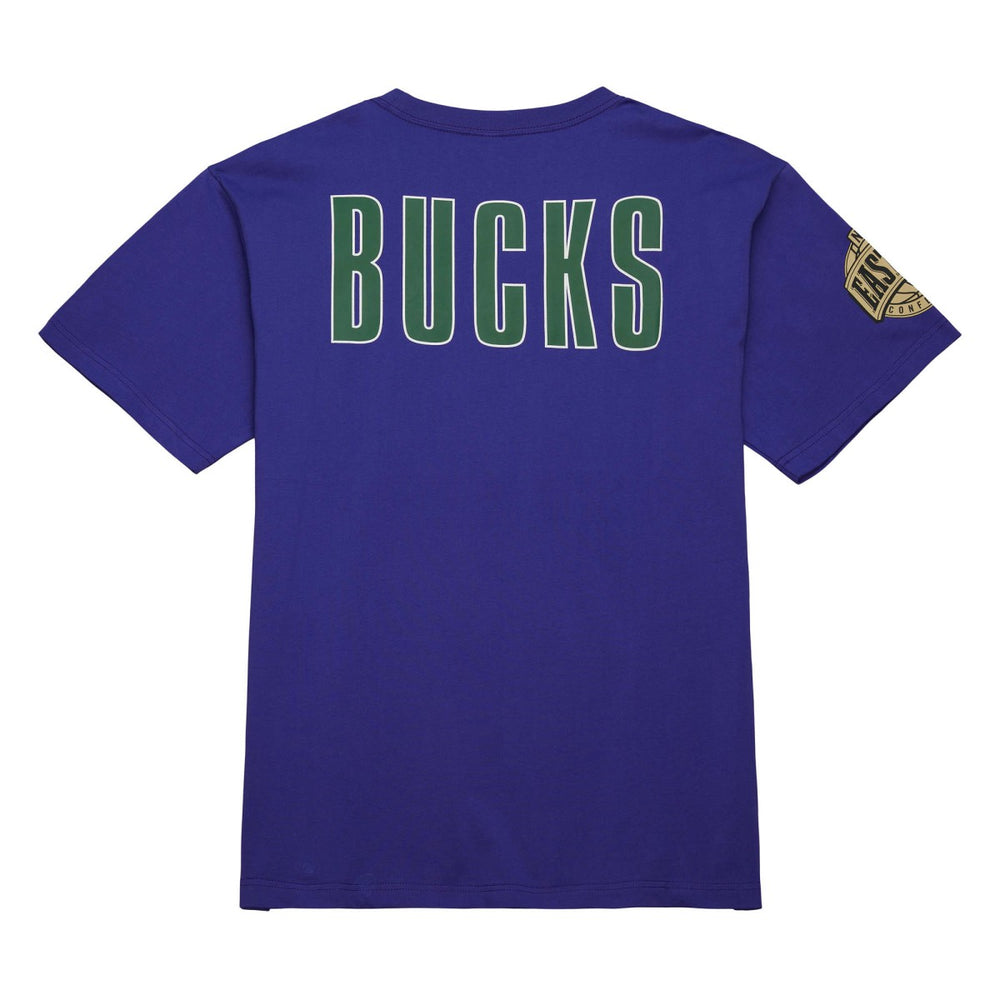 Mitchell & Ness Milwaukee Bucks Hardwood Classics Team OG 2.0 Premium Vintage Logo T-Shirt Purple