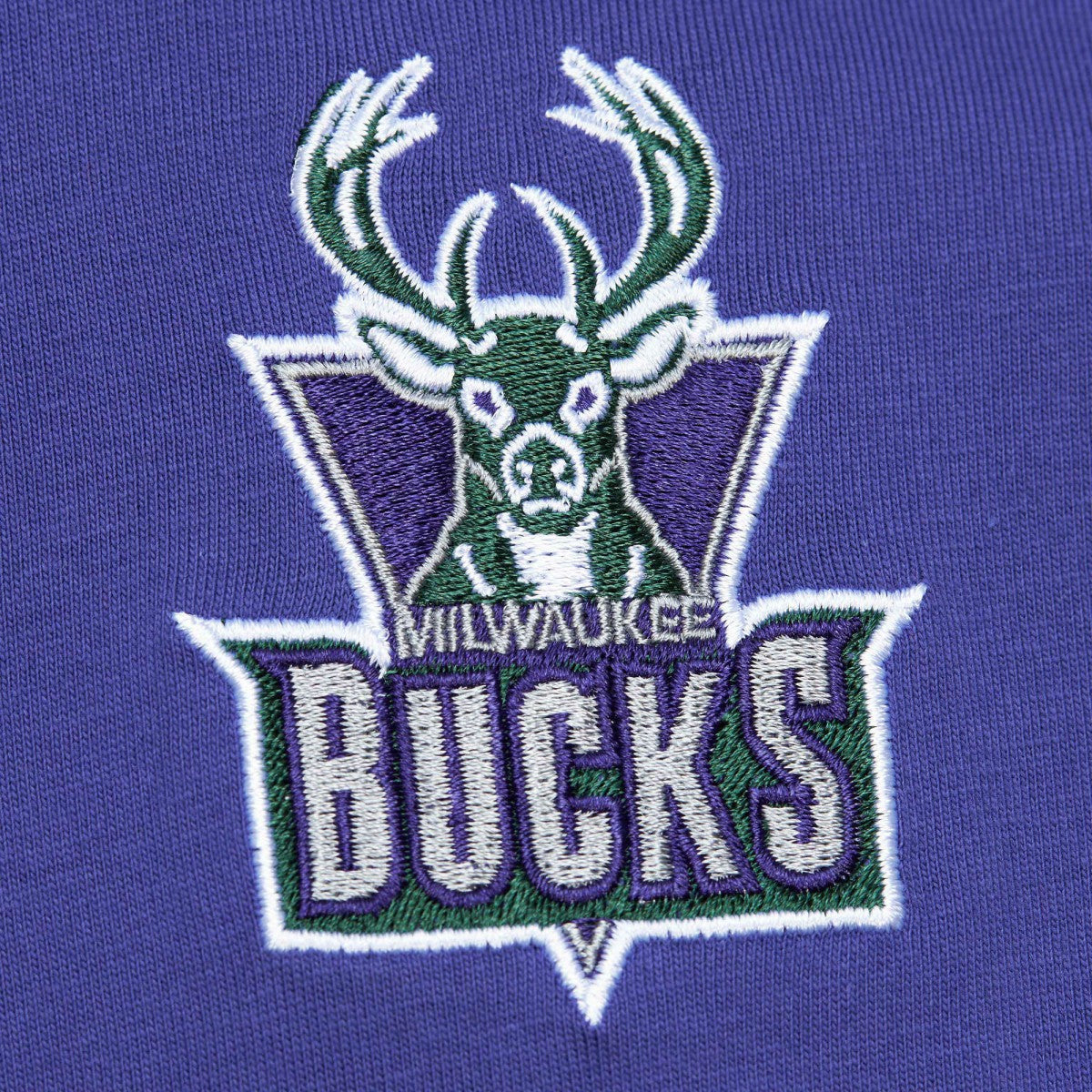Mitchell & Ness Milwaukee Bucks Hardwood Classics Team OG 2.0 Premium Vintage Logo T-Shirt Purple