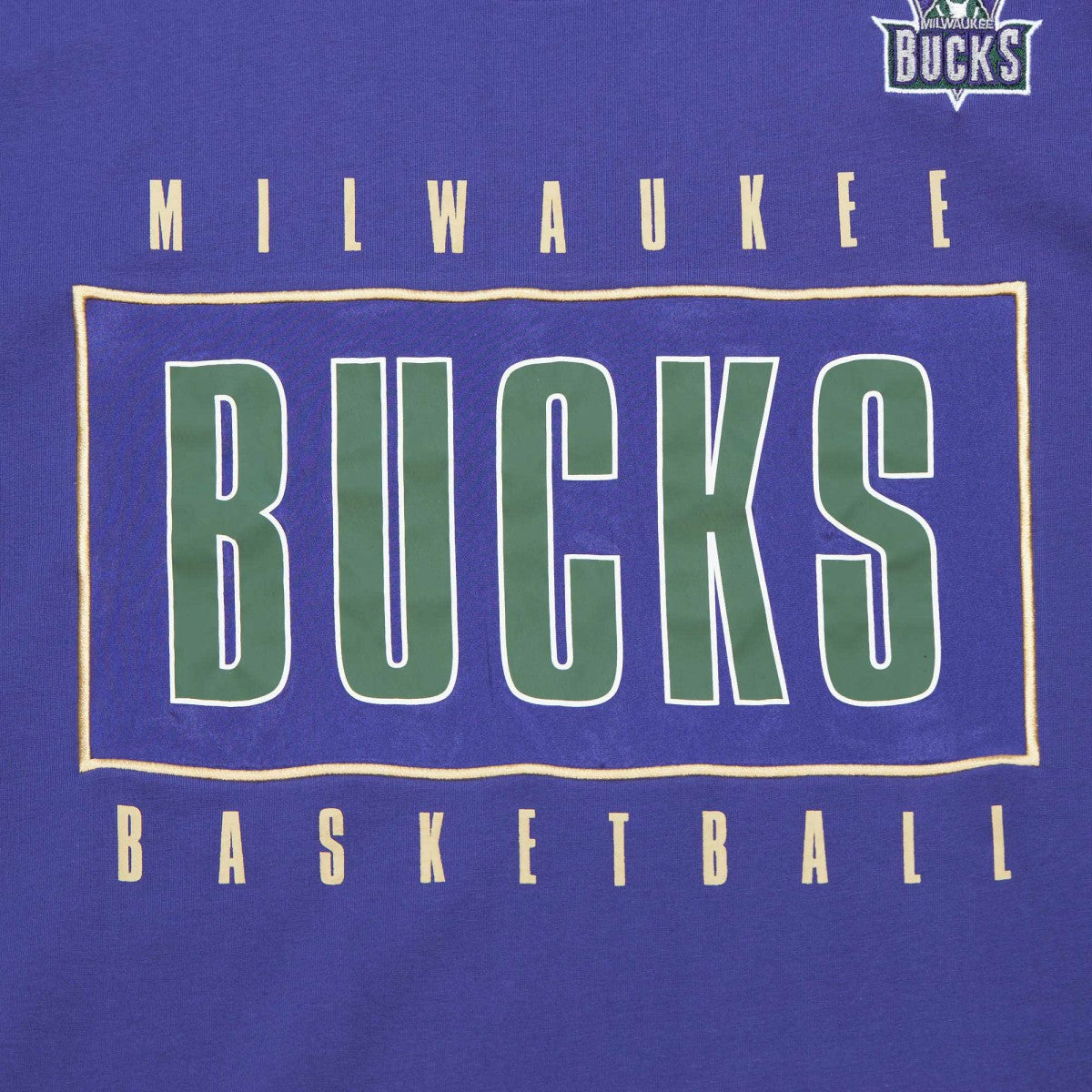 Mitchell & Ness Milwaukee Bucks Hardwood Classics Team OG 2.0 Premium Vintage Logo T-Shirt Purple