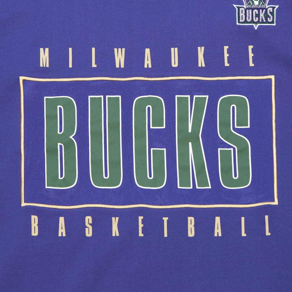 Mitchell & Ness Milwaukee Bucks Hardwood Classics Team OG 2.0 Premium Vintage Logo T-Shirt Purple