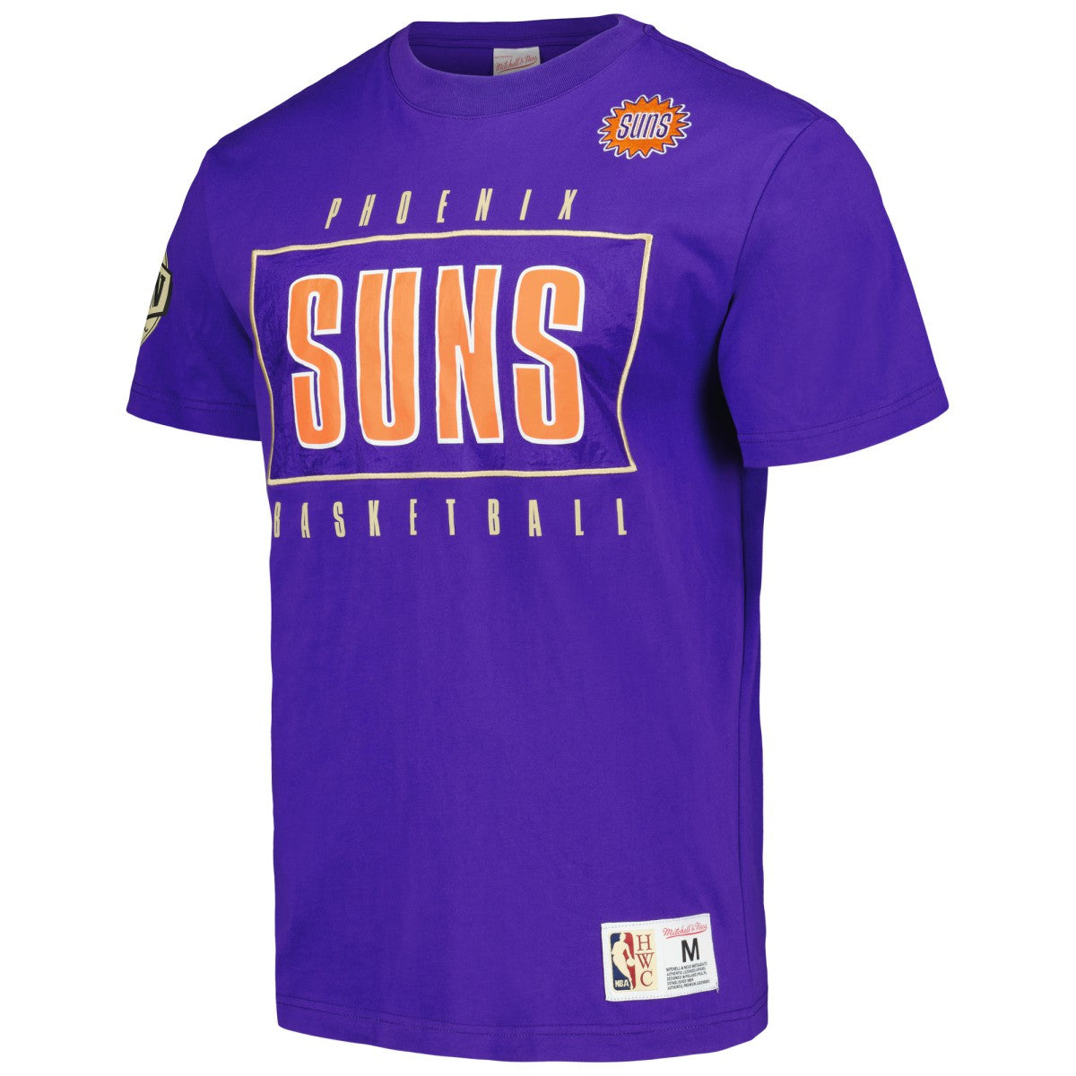 Mitchell & Ness Phoenix Suns Hardwood Classics Team OG 2.0 Premium Vintage Logo T-Shirt Purple