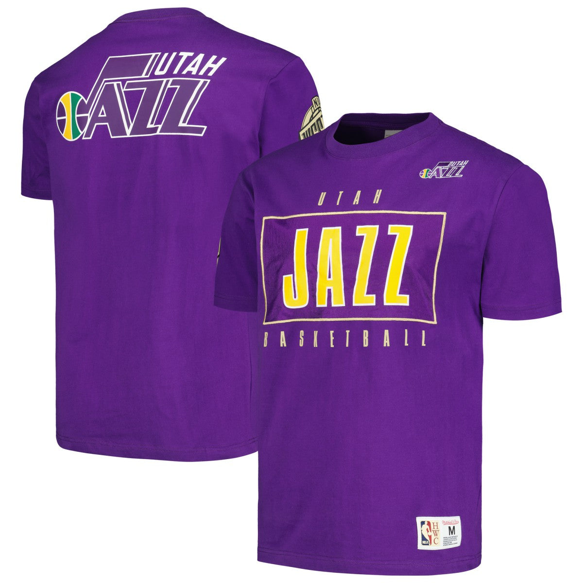 Mitchell & Ness Utah Jazz Hardwood Classics Team OG 2.0 Premium Vintage Logo T-Shirt Purple